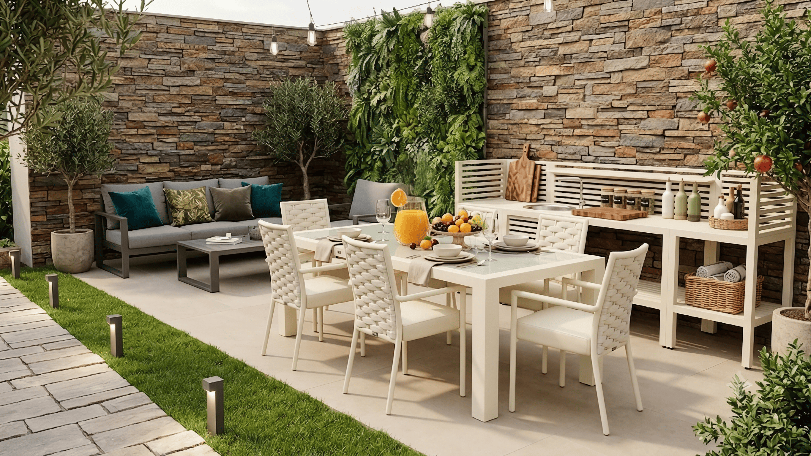 Обеденная зона outdoor-гостиной